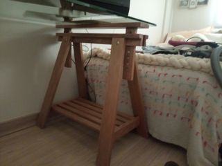 Mesa cristal-madera vintage