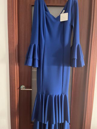 Traje de flamenca azul