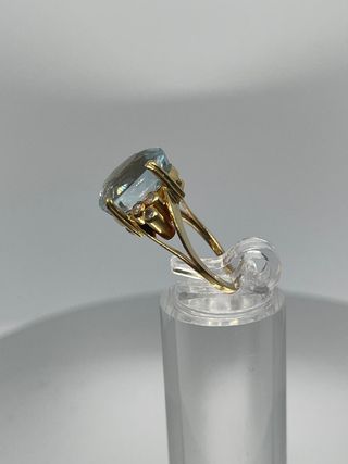 ANILLO ORO 18 QUILATES, DIAMANTES Y TOPACIO