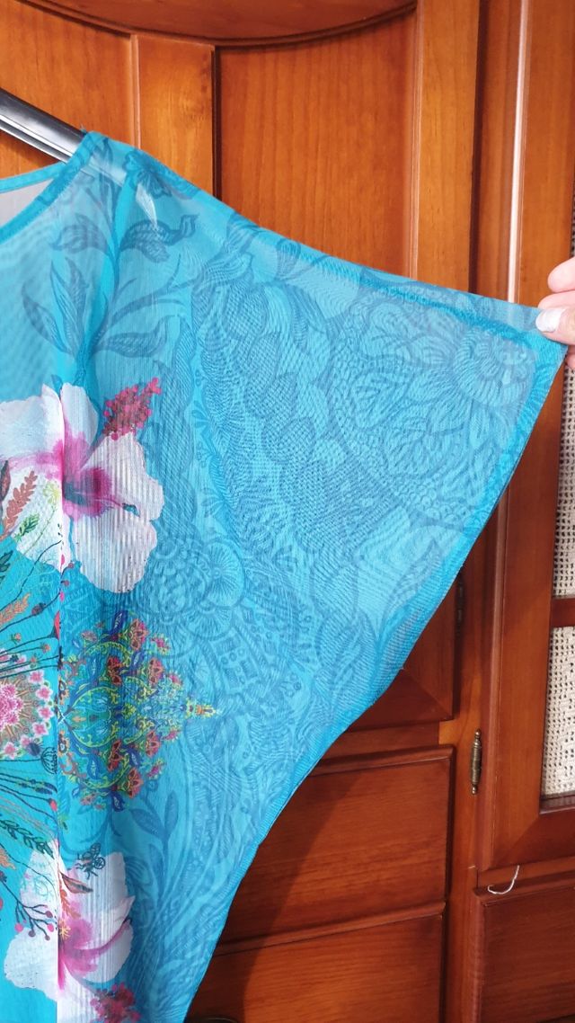 Blusón Desigual turquesa talla S