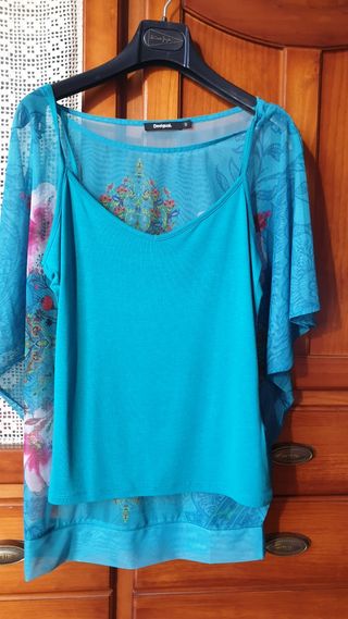 Blusón Desigual turquesa talla S