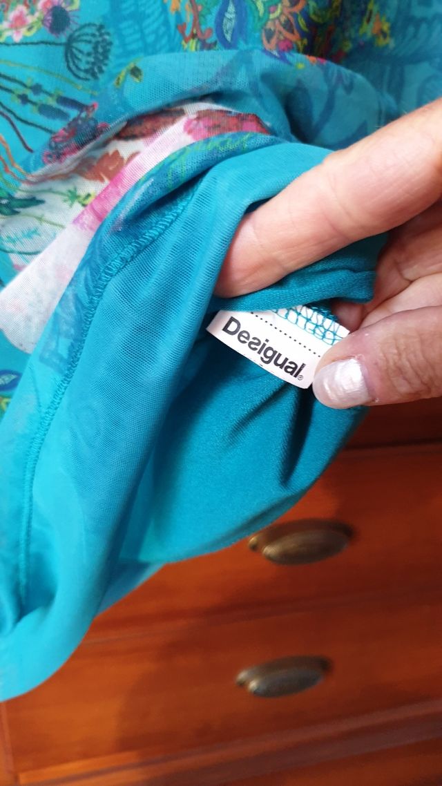 Blusón Desigual turquesa talla S