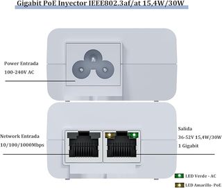 🔌 Inyector PoE+ Gigabit EN30GT – 