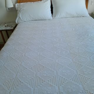 Colcha ganchillo algodón cama 135/140cm