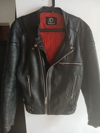Chaqueta de cuero de motocicleta de hombre