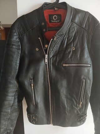 Chaqueta de cuero de motocicleta de hombre