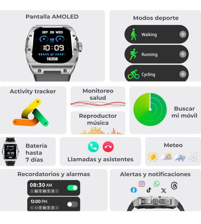 KSIX HERO - Smartwatch Negro/Plata