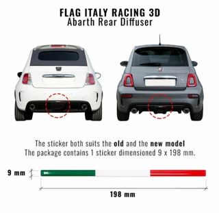 Pegatina Abarth Italia: Difusor Trasero