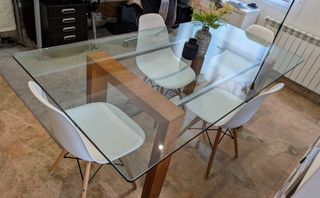 mesa comedor cristal de diseño (2x1 metros)