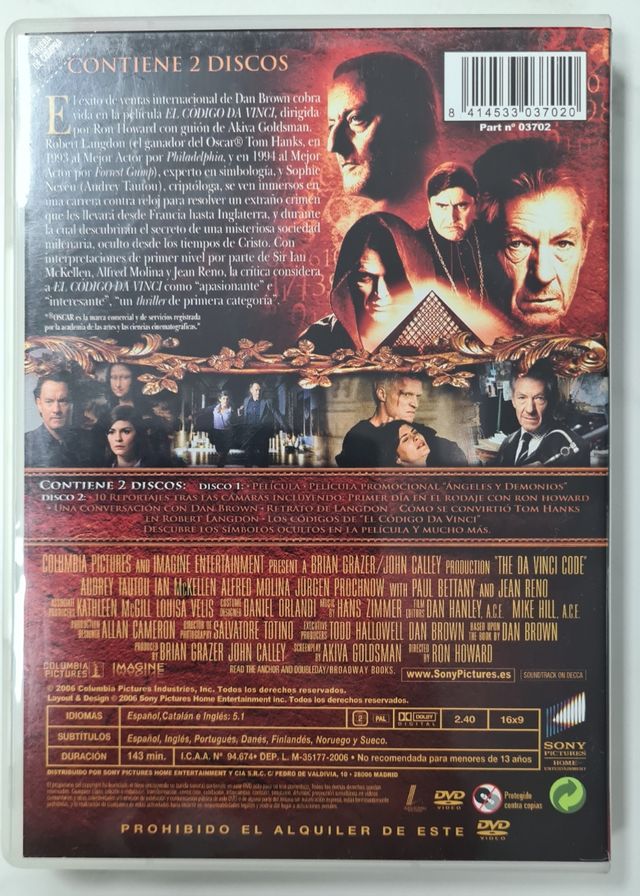 DVD El Código Da Vinci