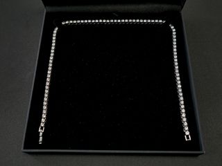 Cadena tennis riviere plateado con brillantes