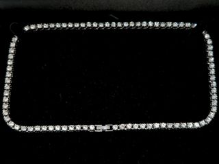 Cadena tennis riviere plateado con brillantes
