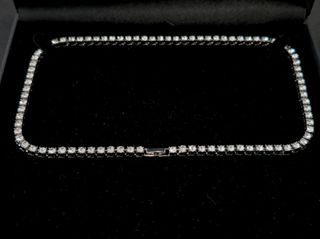 Cadena tennis riviere plateado con brillantes