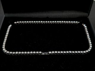 Cadena tennis riviere plateado con brillantes