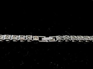 Cadena tennis riviere plateado con brillantes