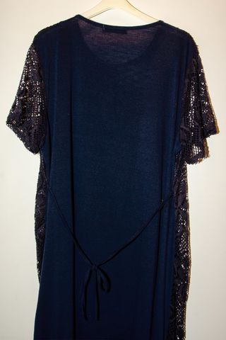 Abito donna blu con pizzo