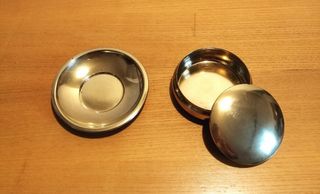 Portagioie vintage con piattino in ottone