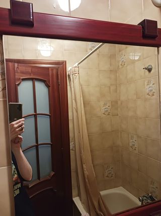 Espejo madera y cristal vintage baño