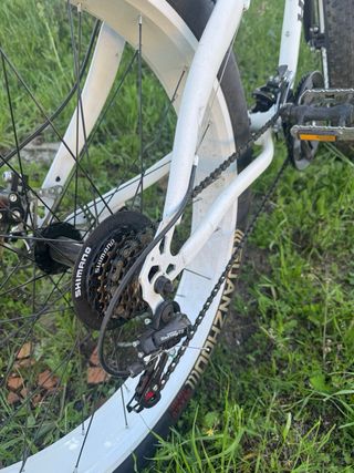 Fatbike bicicleta montaña azul/blanca