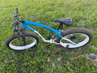 Fatbike bicicleta montaña azul/blanca