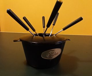 Juego fondue y piedra de asar