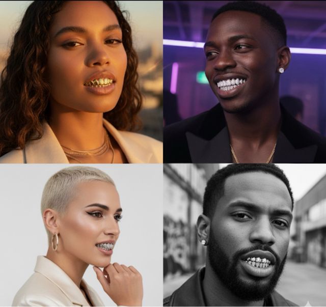 Grillz dentales hechos por profesionales