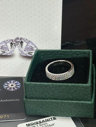 Anillo plata y moissanitas, NEGOCIABLE

