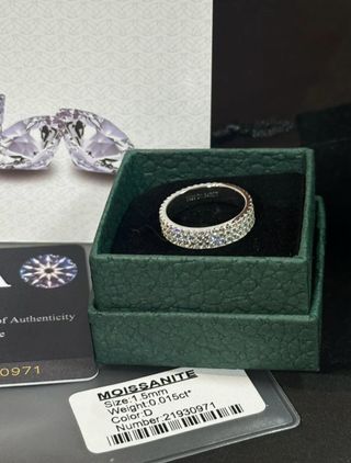 Anillo plata y moissanitas, NEGOCIABLE

