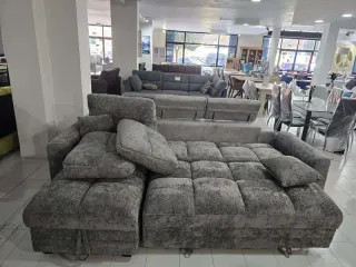 CAMA CON ARCON Y SOFA CHAISELONGUE NUEVO A ESTRENA