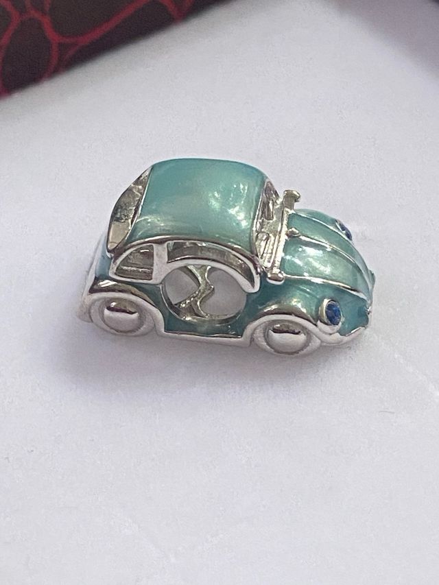 Charm maggiolino blu argento 925