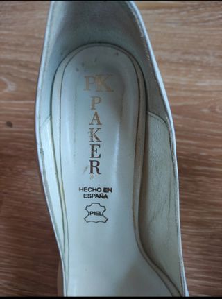 Zapatos novia peeptoe tacón plataforma blanco