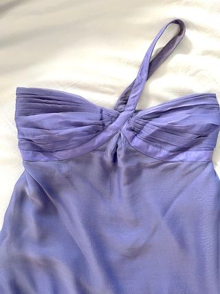 Vestido de fiesta de Roberto Torreta en seda malva