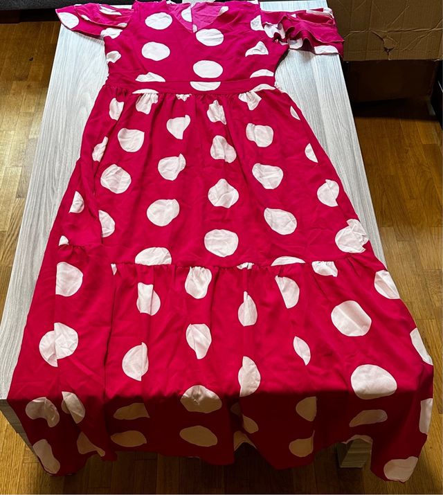 Vestico de volantes rojo y blanco talla XL