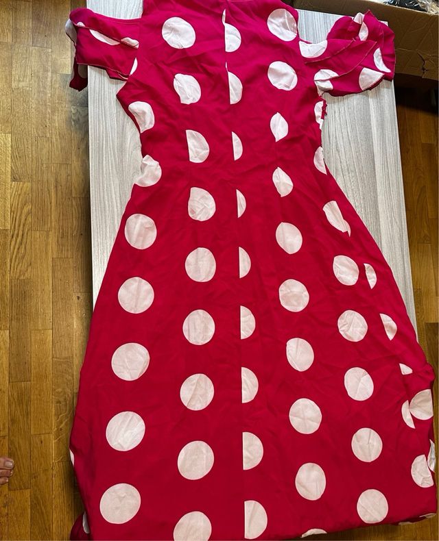 Vestico de volantes rojo y blanco talla XL