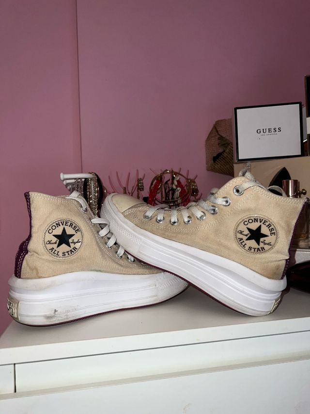 Converse All Star plataforma beige 37