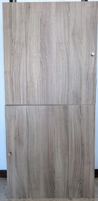 2 módulos BESTÅ con puertas LAPPVIKEN efecto roble