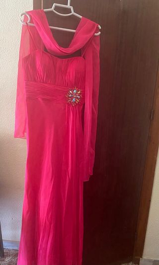 Vestido elegante boda bautizo comunion tela de ras