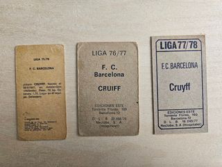 Cromos antiguos. Cruyff. Barcelona 75 76 77 78