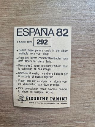 Cromo Escudo España. Mundial España 82. #292 Panin