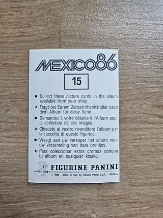 Cromo Cartel España. Mundial Mexico 86. #15 Panini