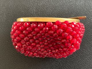 Anni '60/70 Posacenere in ottone con perline rosse
