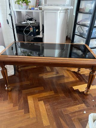 Mesa de centro madera y cristal