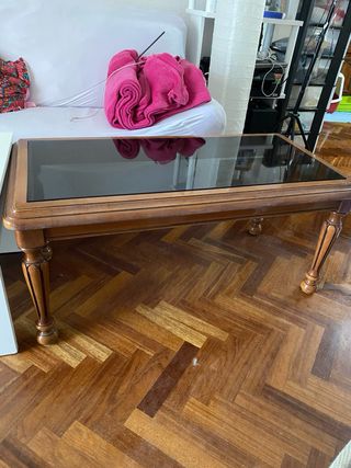 Mesa de centro madera y cristal