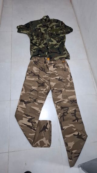 Gorra y pantalones camuflaje militar Talla s,m,l