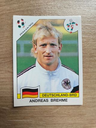 Cromo de Andreas Brehme. Mundial Italia 90. #256.