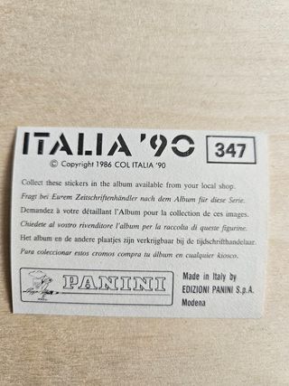 Cromo equipo España. Mundial Italia 90. #347. 