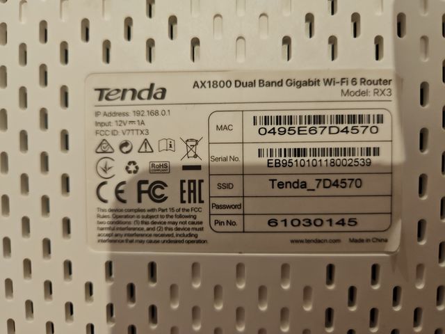 Router wifi6 Tenda AX1800 + repetidor