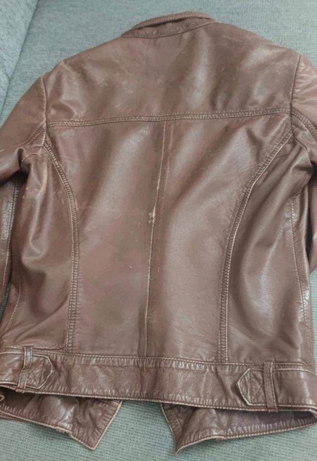 Giubbino PINKO in pelle marrone, taglia 42