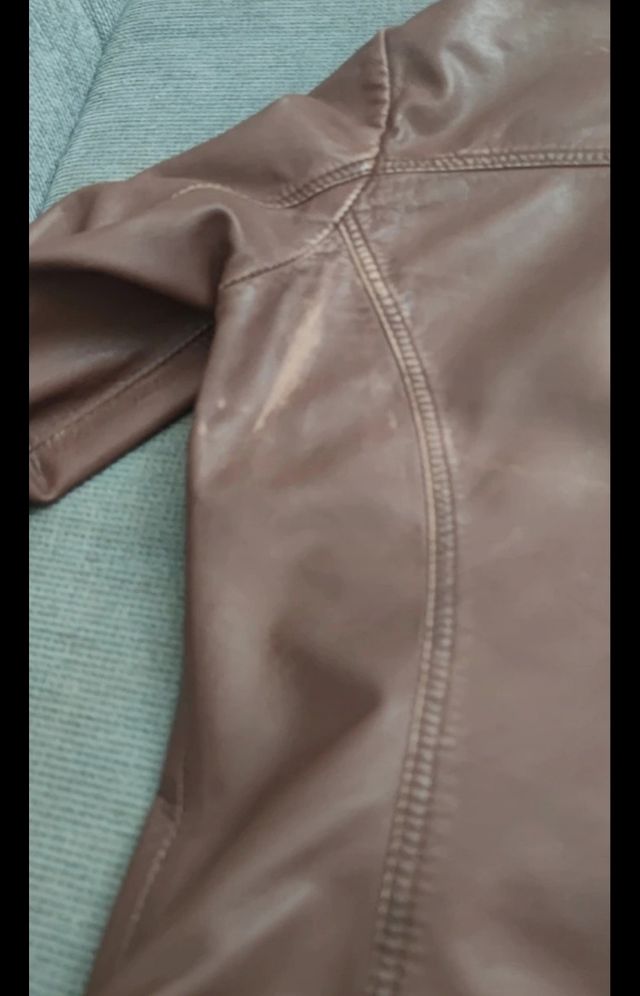 Giubbino PINKO in pelle marrone, taglia 42