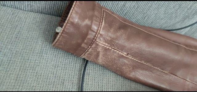 Giubbino PINKO in pelle marrone, taglia 42